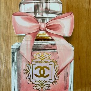 CHANEL Pink and Gold Perfume Bottle Art